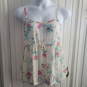 Torrid Tank Sheer Floral Bird